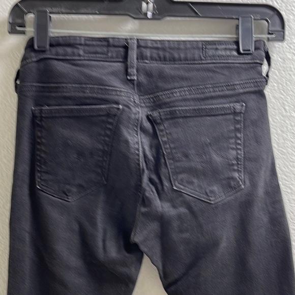 S) AG Adriano Goldschmied Super Stretch Split side Slim Ankle Skinny Jeans Black - Picture 5 of 12